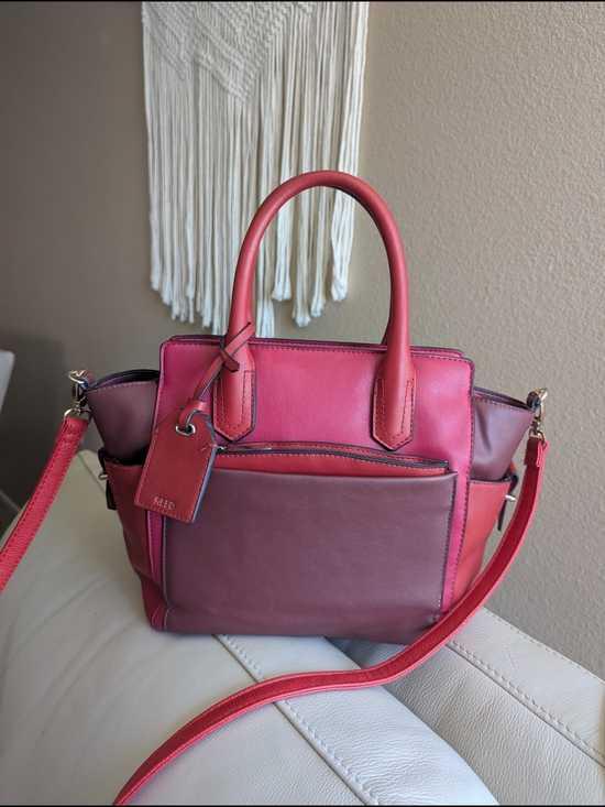 Reef Handbags - Reef Two-Tone Pink Leather Satchel with Detachable Strap